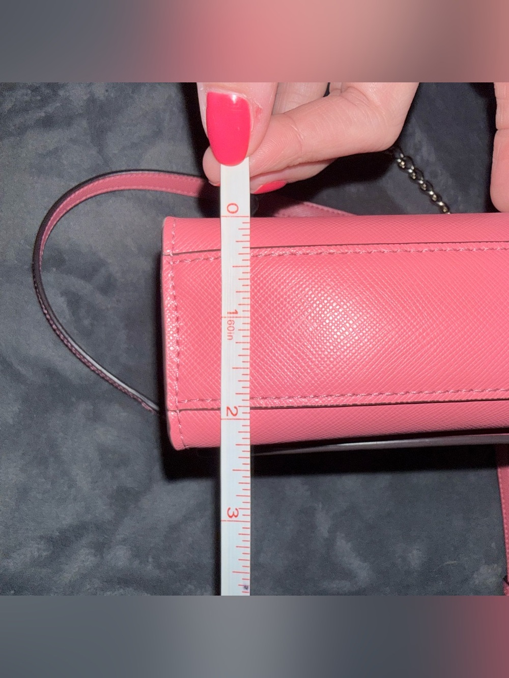 Kate Spade Coral Leather Crossbody/Clutch with Gold Chain - Picture 13 of 16